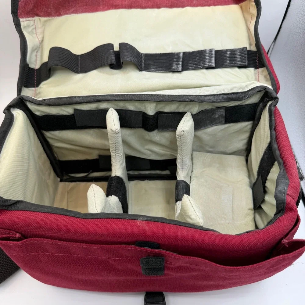 Tamrac Vintage Red Canvas Camera Bag Padded Shoulder Strap Made in USA